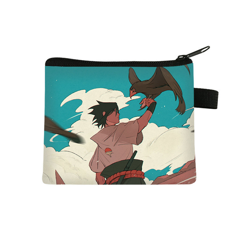 Nuevo Naruto niños monedero estudiante tendencia auricular moda bolsa de almacenamiento tendencia cremallera titular de la tarjeta al por mayor