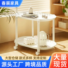 移动边几小推车置物架奶油风家用小户型床头置物架客厅沙发边几