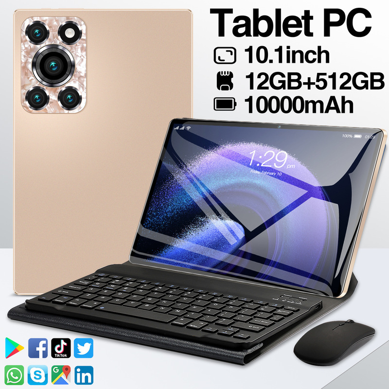 Cross-border Pad 12 Pro tablet 10.1/14 dual card dual standby metal 12 512 Android smart tablet