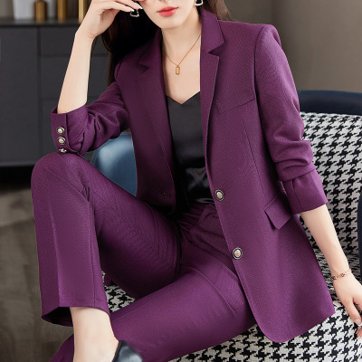 职业套装女2022秋冬新款面试正装酒店前台接待职场经理工作服6809
