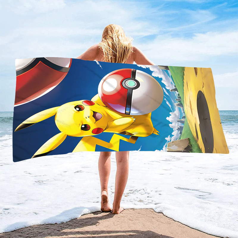Pokemon Pokemon Series 2 Beach Towel Microfiber Beach Towel Swimming Bath Towel Versatile Square Towel Beach Towel