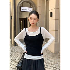 衣尔衫 提拉米苏 两件套羊毛绑带针织衫女吊带纯色秋季叠穿0543