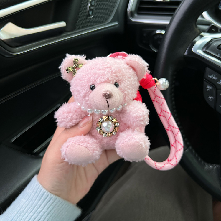 Plush Material 1 Piece Cute Bear Plush Unisex Bag Pendant Keychain