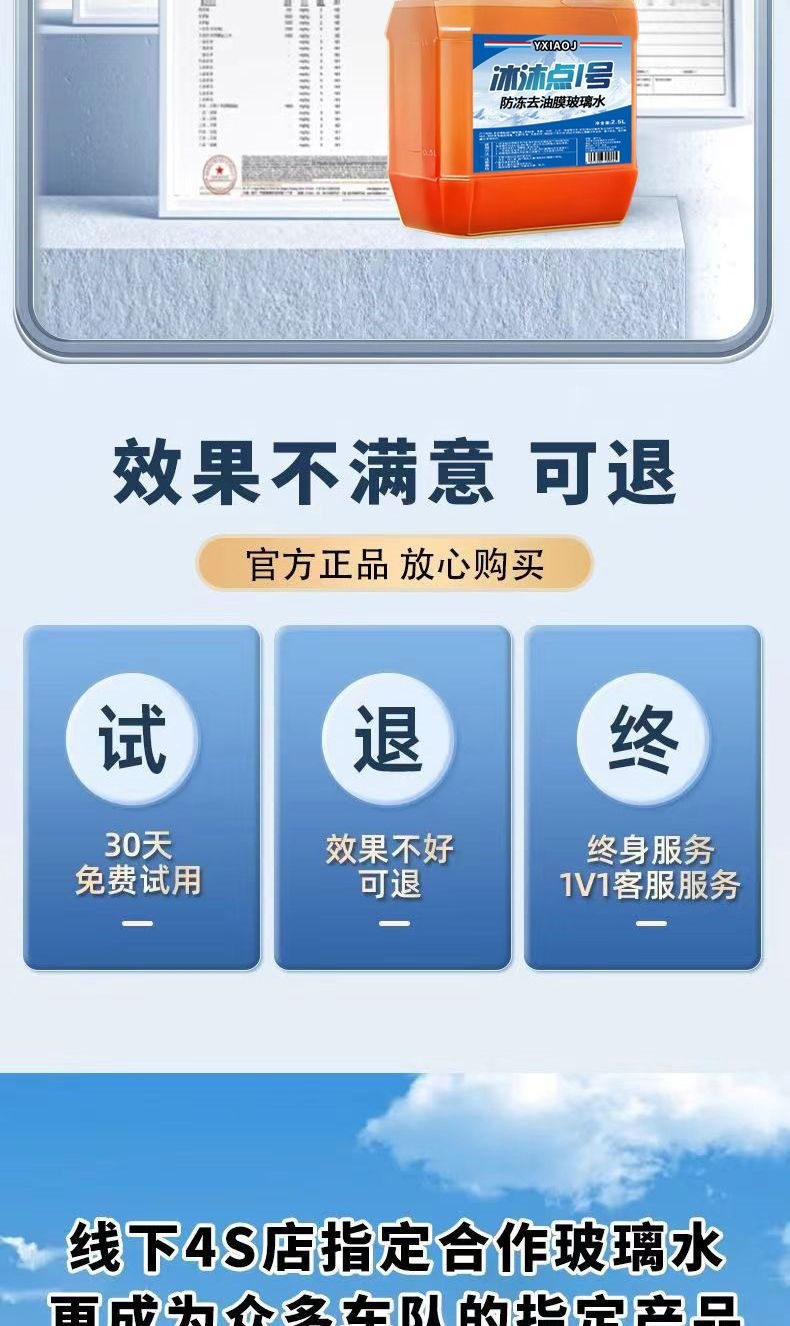 Antifreeze windshield fluid for cars in winter, removes oil film from the front windshield at temperatures below -40 degrees, suitable for all seasons at -25 degrees