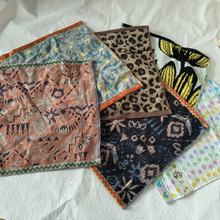 出口日本色织提花无捻纱双面毛圈纯棉柔软吸水大方巾擦手洗脸巾