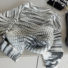 2025秋冬款童装儿童柔软毛衣韩版男童不规则条纹保暖套头毛