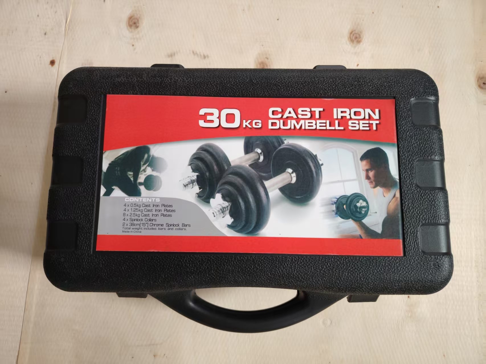 30kg Hantelset Heimtraining Kommerziell Fitnessstudio Fitnessgeräte Lackierte Hanteln Set