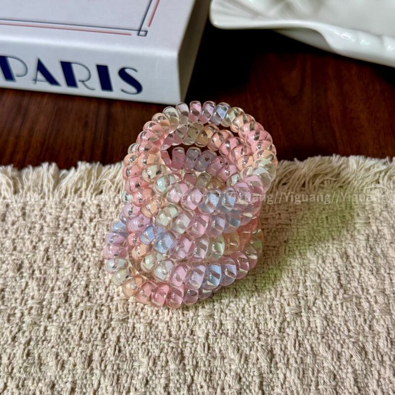 Fresh and Soft Macaron-Colored Telephone Wire Hair Tie, High Elasticity, No Trace, No Damage to Hair Fresh and Soft Macaron-Colored Telephone Wire Hair Tie, High Elasticity, No Trace, No Damage to Hair