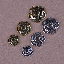 小花托隔片配饰件藏银花帽垫片串珠手链镂空珠托diy手工饰品材料