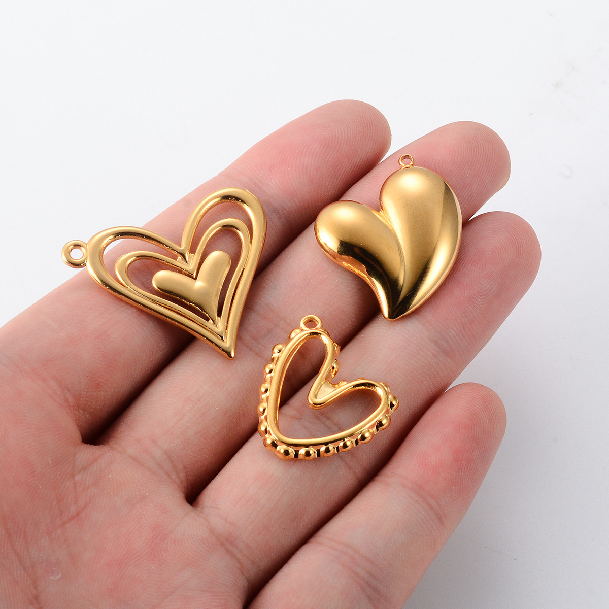DIY Jewelry Accessories Classification 1 Piece 304 Stainless Steel Heart Shape Pendant