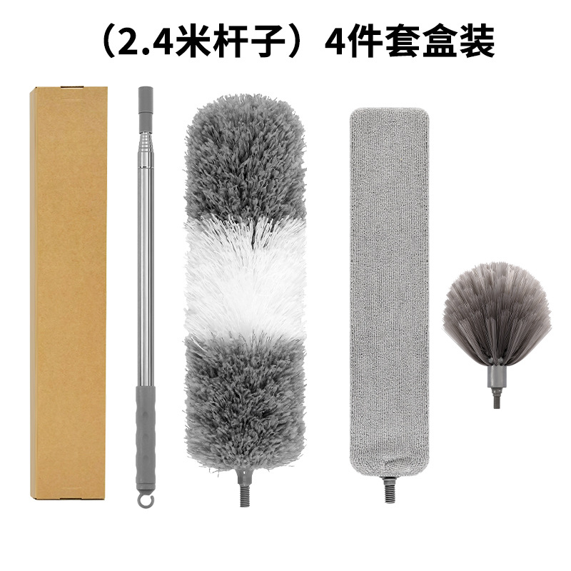 2.4 m 극 + 틈새 브러시 헤드 + 회색 먼지 브러시 헤드 + 거미줄 브러시 헤드 + 상자