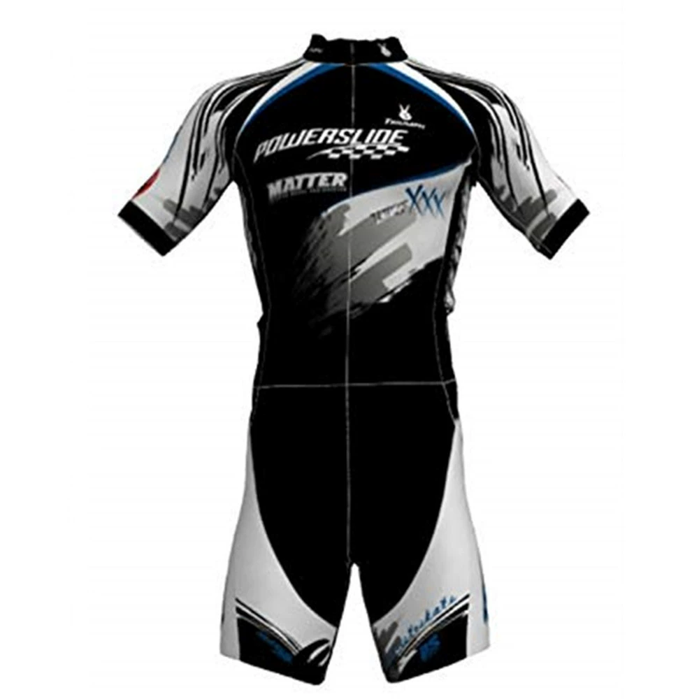 Кroupers? Нам нужно перевод: Powersline roller skating suit quick-drying breathable summer short-sleeved straight-wheel onesie triathlon clothing without pads