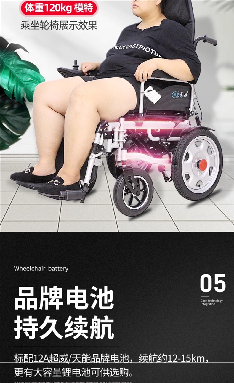 Chenyue Electric Wheelchair Intelligent Fully Automatic Elderly Special Folding Lightweight Four-Wheel Scooter for the Elderly and Disabled