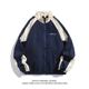 Japanese Style Retro Contrasting Color Stitching Stand Collar Jacket Men's Spring and Autum Trendy Brand Loose Preppy Style Couple Casual Jacket