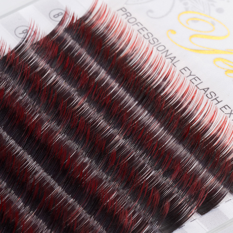 Fábrica de pestañas mezcladas 0.07 pestañas individuales al por mayor color cerrado pestañas falsas pestañas gradientes redondas injerto de pestañas