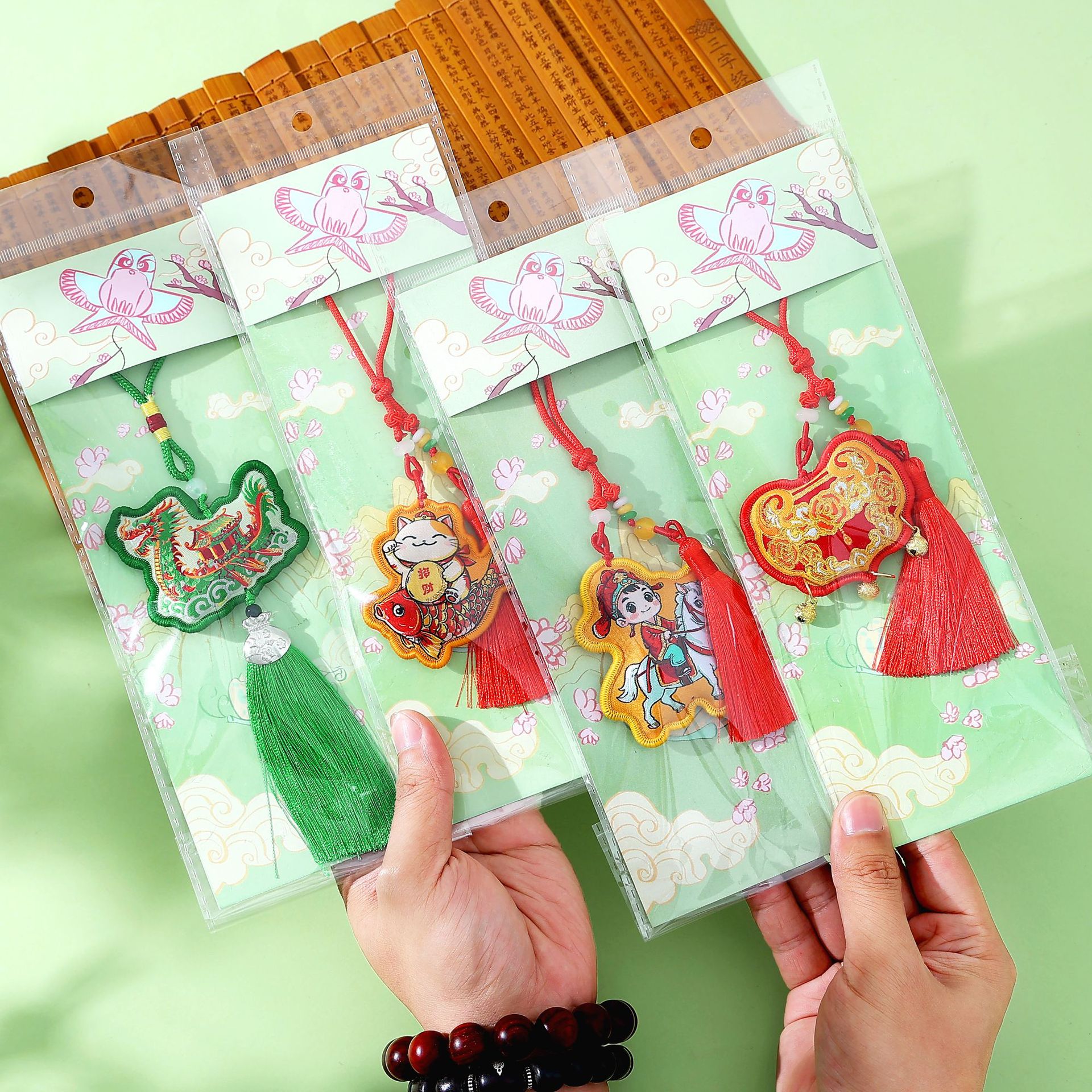 Dragon Boat Festival sachet, embroidered pouch, sachet bag, Hanfu pendant, lion awakening and peace charm, car hanging sachet, small gift