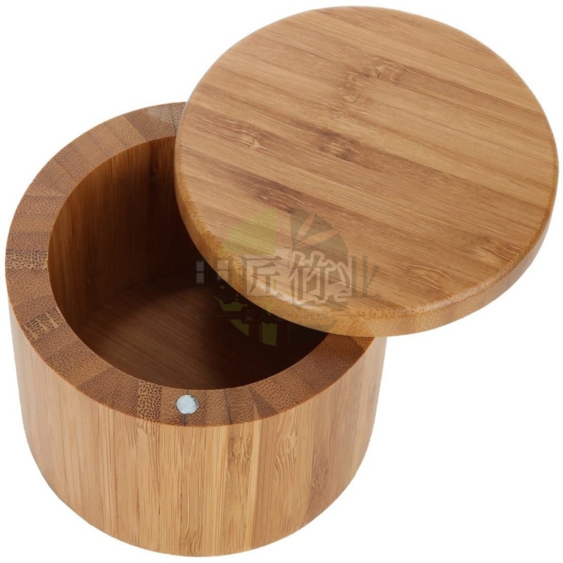 Round Bamboo Jar, Salt and Spi