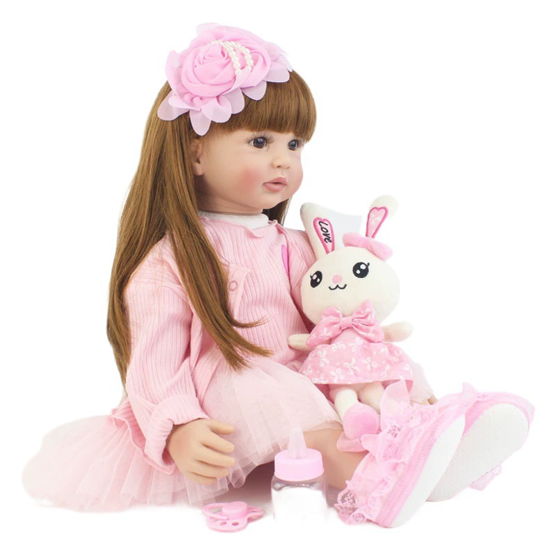 55 см/60 см возрождение кукла Моделирование игрушка реборн ребенок Рапунцель резиновое тело хлопок тело