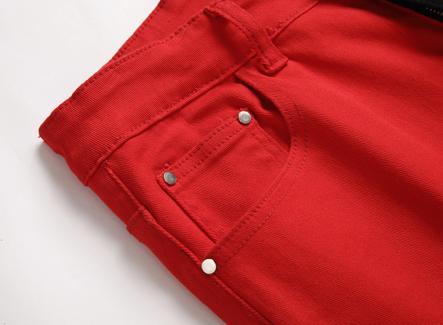 Men's High Quality Trendy Two Tone Spliced Jeans Slightly Elastic Denim_voghion.com