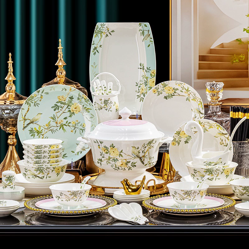 Set for home use, ceramic tableware, light luxury style, high-quality style