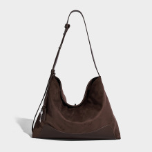 拉菲斯汀麂皮绒HOBO包2025新款通勤女包单肩斜挎包大容量托特包潮