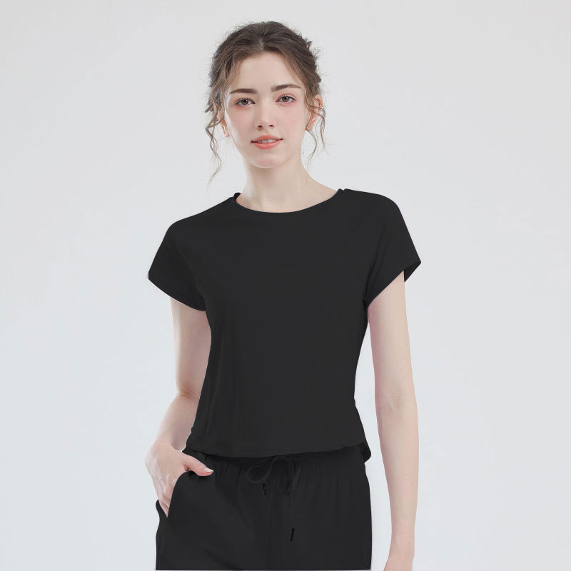 ヨガスーツ半袖レディース夏ゆったり痩身プロスポーツトレーニングトップフィットネス朝ランニング速乾Tシャツ|undefined