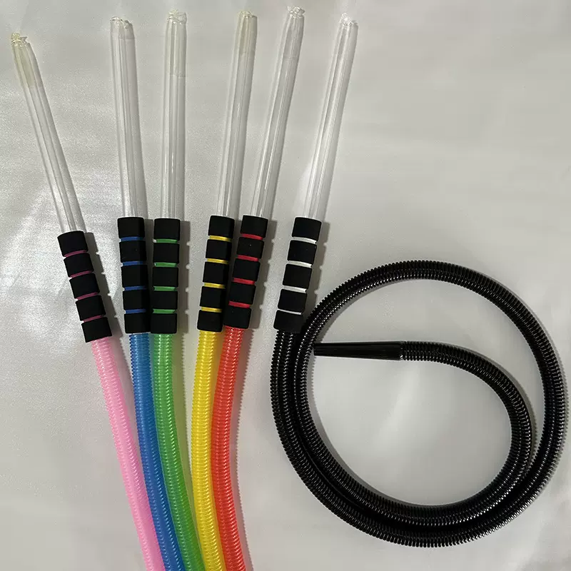 外贸塑料烟嘴1.8米单色棉套酒吧水烟管大号合金长手柄泡沫水烟管