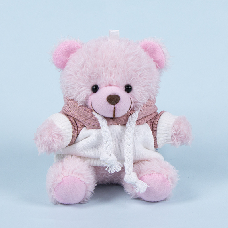 Lindo osito llavero colgante regalo creativo muñecas de peluche vestidas osito de peluche colgante de mochilas escolares para parejas