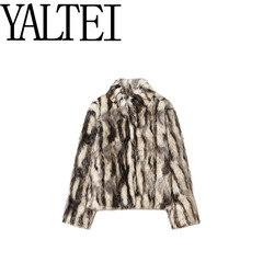 YALTEI跨境速卖通ins欧美外贸 女装 人造皮草效果大衣外套4360041