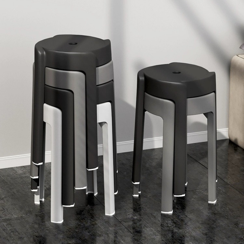 Stackable High Stools for Home Use, Thickened Plastic Stools, Modern Simple Plastic Large Whirlwind Stools, Stackable Windmill Benches