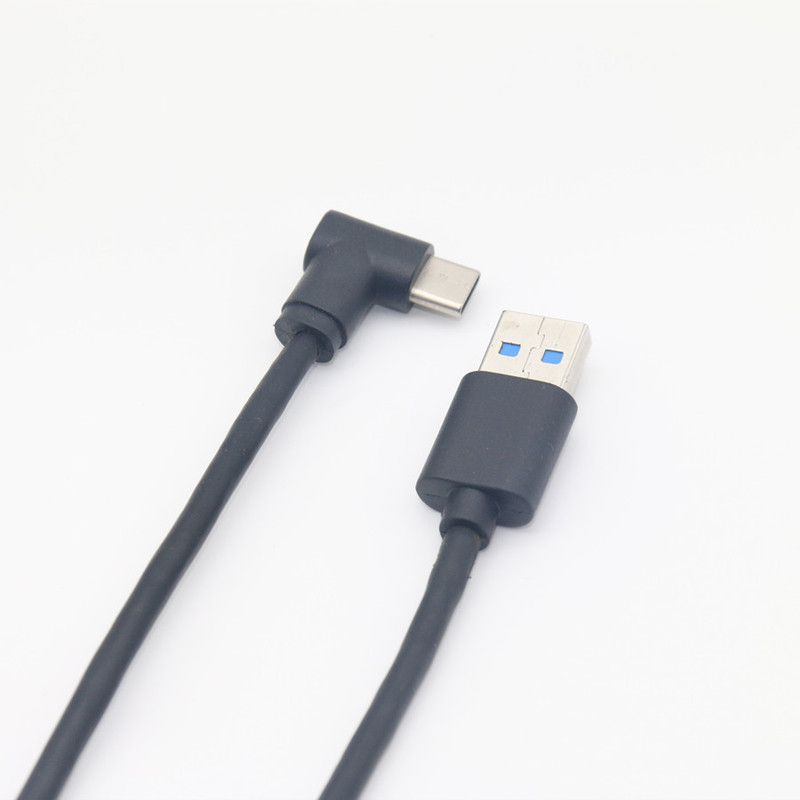 Gold-plated elbow Type-C to USB3.0 charging data line C port 90 degree right angle type-c hard disk data line