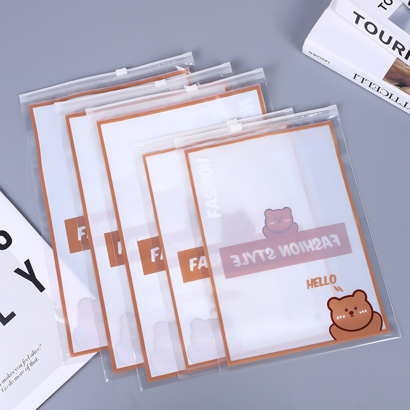 Custom size short-sleeved pants transparent zipper packaging bag…