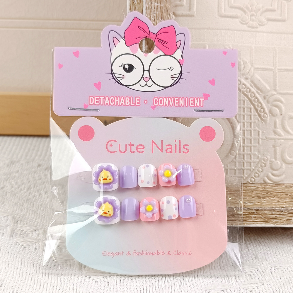 Venta directa de fábrica pegatinas de uñas para niñas dibujos animados para niños tabletas de uñas para niñas 10 parches de uñas lindas