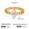Wanxing anillo de acero inoxidable europeo y americano diseño de nicho femenino anillo de apertura de circón acero de titanio de oro de 18 quilates no se desvanece