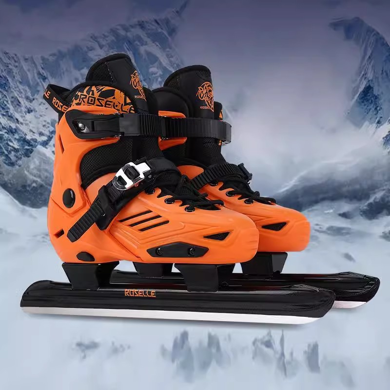Speed Skate Shoes Adjustable Adult Children Skate Skate Shoes Beginner fleece-lined Thickened Universal Game Skates