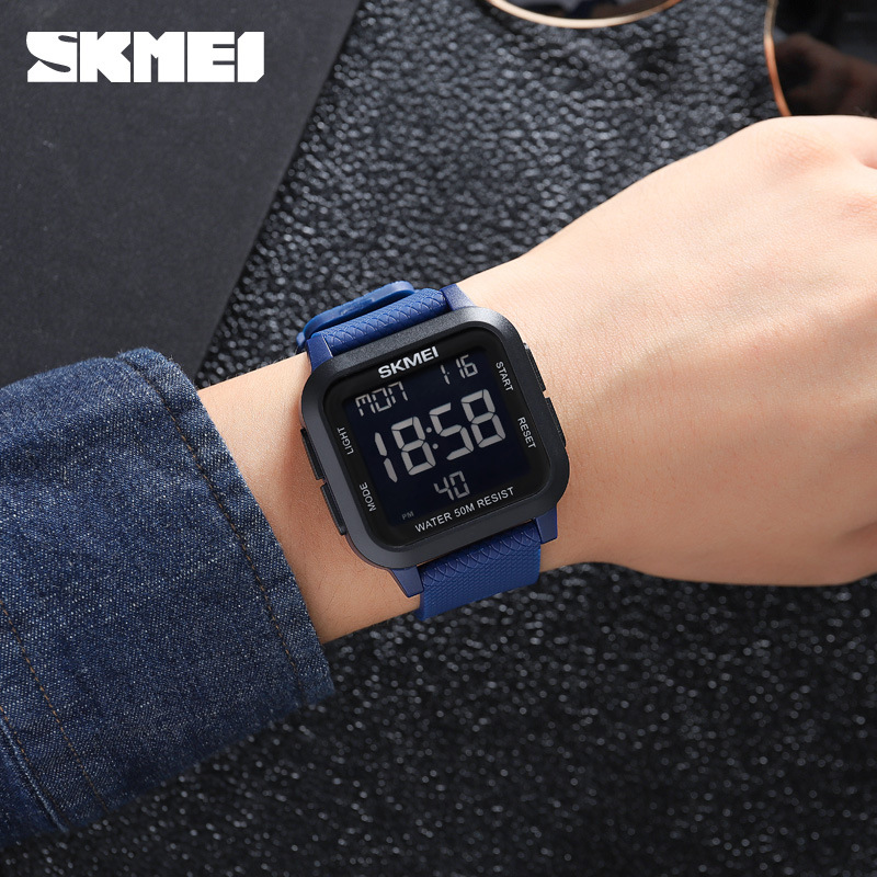 Skmei 1894 cuadrado multifuncional luminoso reloj de estudiante para hombres reloj electrónico deportivo impermeable para jóvenes