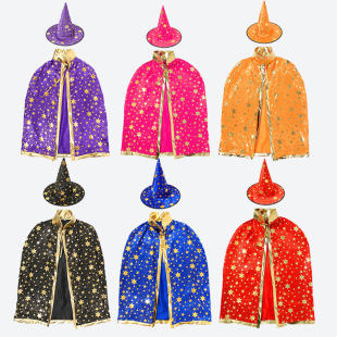 Children's Halloween cloak witch five-star cloak cosplay cloak Wizard Festival dance costume performance clothing