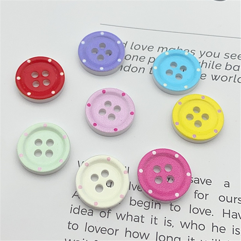 Plastic Small Fragrant Four-Eye Printed Buttons Women's Cardigan Sweater Dress Mobile Phone Case Patch Decorative Buttons