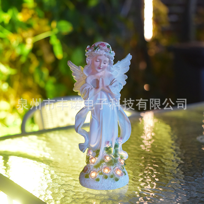 New Cross-Border Solar Lighting Outdoor European-Style Angel Garden Led Landscape Lawn Lamp Courtyard Night Light