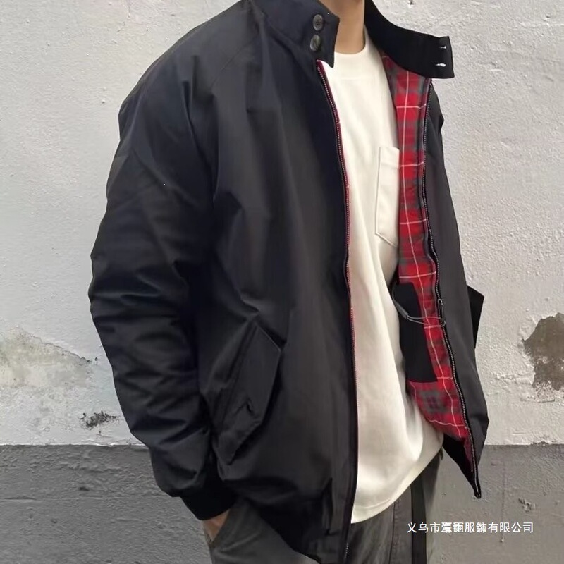 American-style Harrington 9 jacket, vintage casual workwear, spring and autumn men's khaki stand-up collar motorcycle windproof jacket American-style Harrington 9 jacket, vintage casual workwear, spring and autumn men's khaki stand-up collar motorcycle windproof jacket