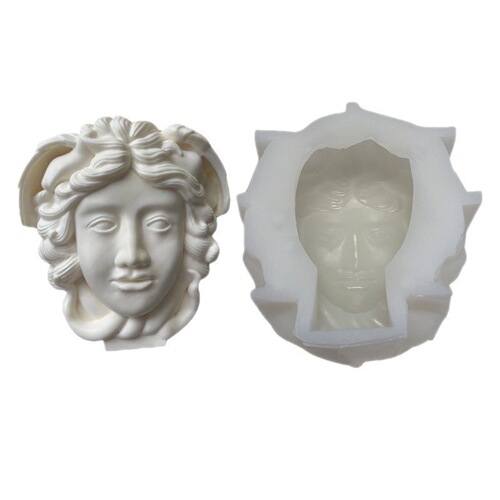 Medusa head candle mold Greek goddess statue body face snake hair aromatherapy plaster silicone mold