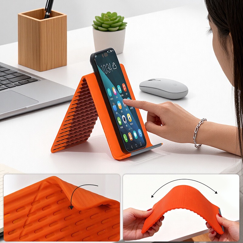 Popular silicone phone stand, desktop tablet and laptop stand, creative flexible folding design, perfect for lazy people and travel Popular silicone phone stand, desktop tablet and laptop stand, creative flexible folding design, perfect for lazy people and travel
