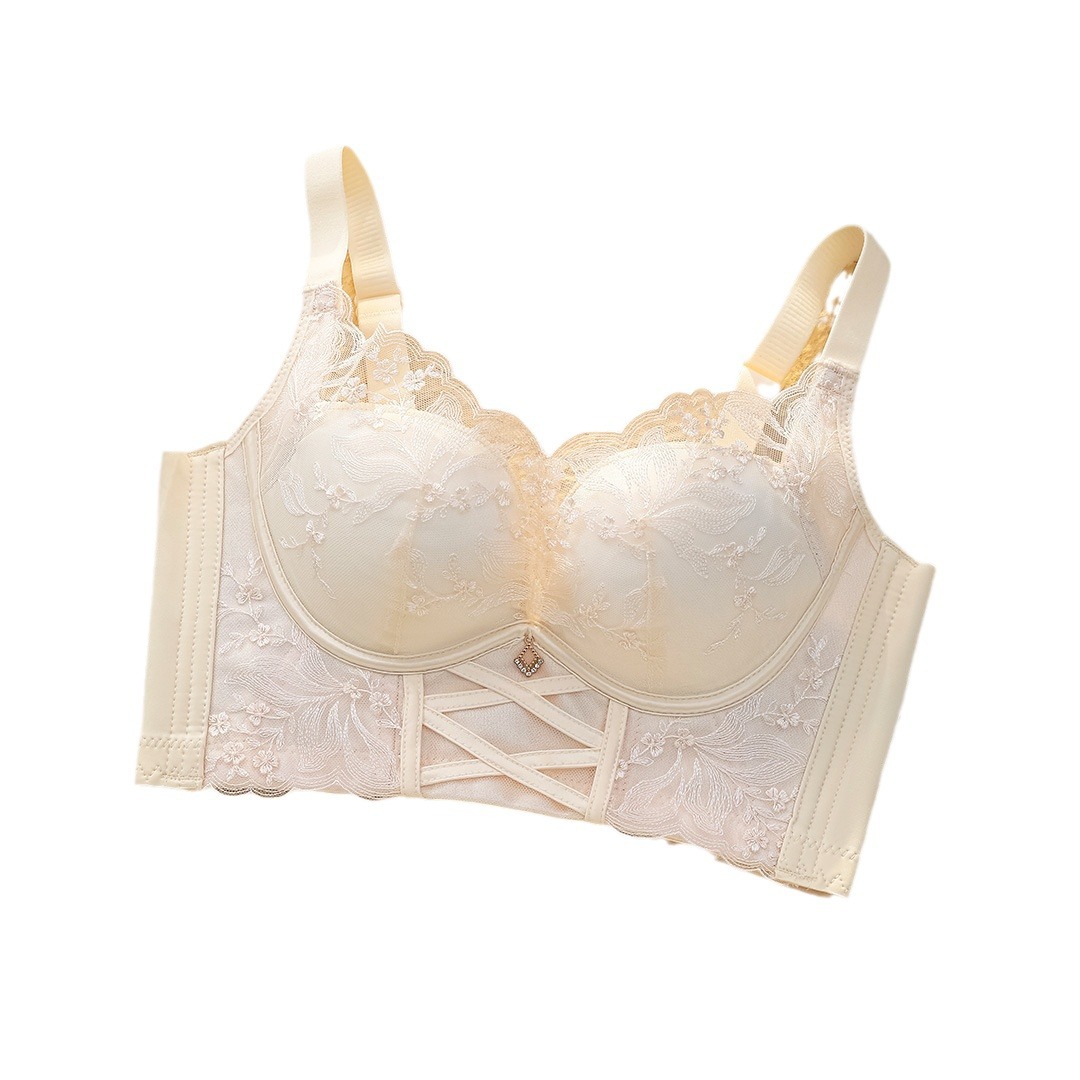 De alto grado retro elegante contraste color elegante bordado encaje ajustable mantenimiento ropa interior para mujeres