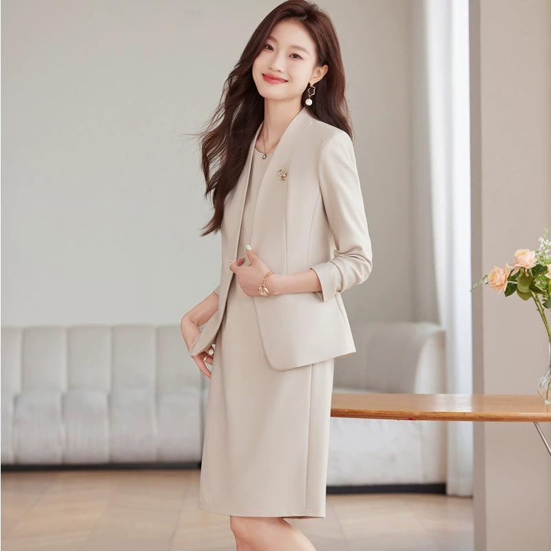 Autumn classic suit, skirt, artificial jacket for work, high-end