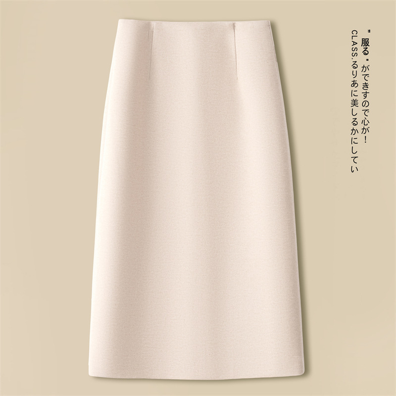 高级感a字半身裙女秋冬季2025新款高腰开叉西装包臀裙中长直筒裙|undefined