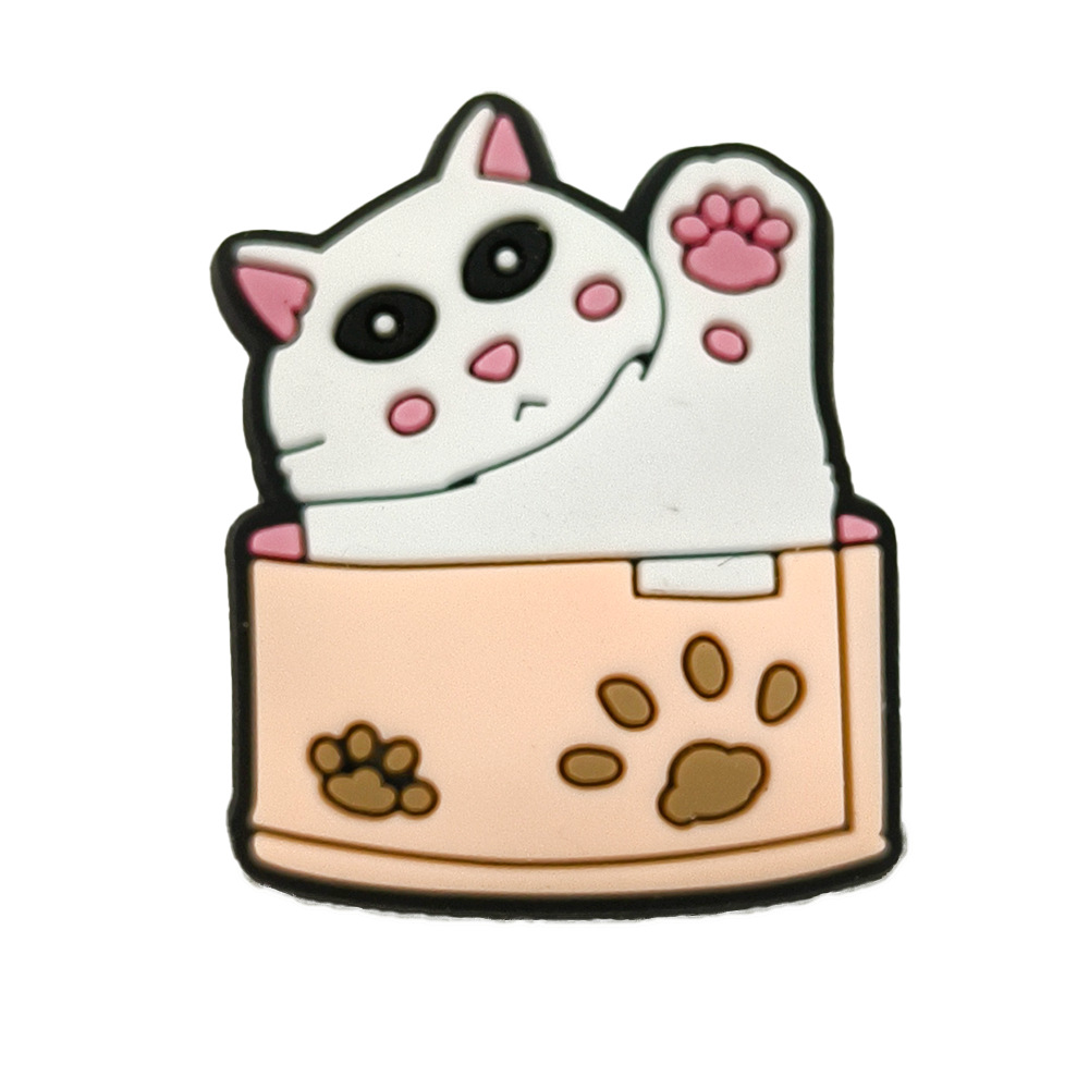 Unisex Gender Cat Shoe Accessories PVC Self-adhesive All Seasons Shoe Buckle