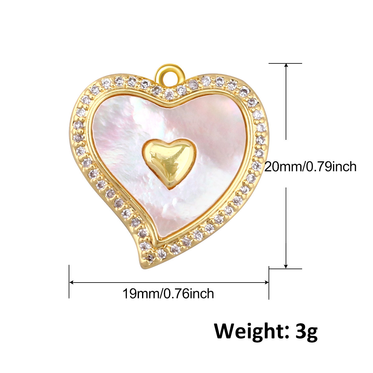 2g Weight Pendant Jewelry Making Type 12*12mm Jewelry Making Size Shell, Zircon Inlay Material DIY Jewelry Accessories Classification 1 Piece Quantity Copper Material Heart Shape Pattern All Seasons Season Plating Design Elegant, Vintage Style Style 1 Piece 12*12mm Copper Shell Zircon Heart Shape Pendant 9