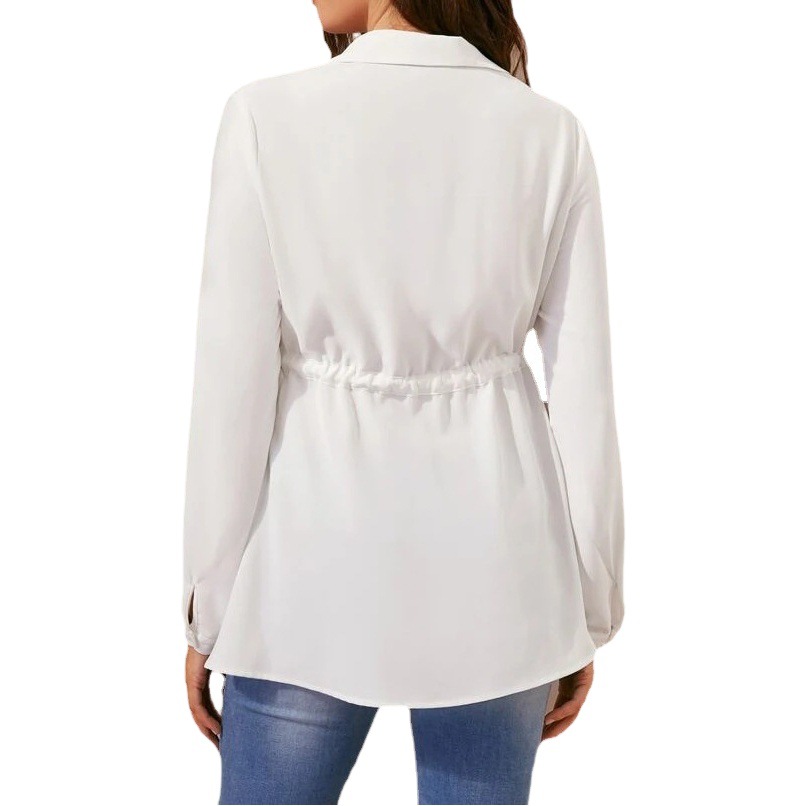 Factory spot straight hair 2022 new Amazon eBay cross-border fashion solid color V-neck long sleeve maternity coat