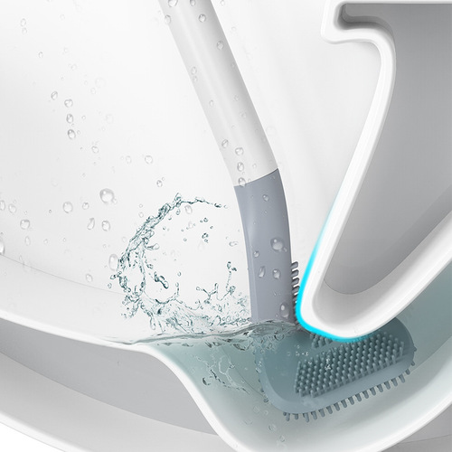 Xiangjia new golf toilet brush soft rubber long handle no dead angle toilet cleaning brush self-opening and leak-proof base