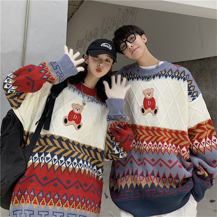 roora couple sweater Korean version lazy...